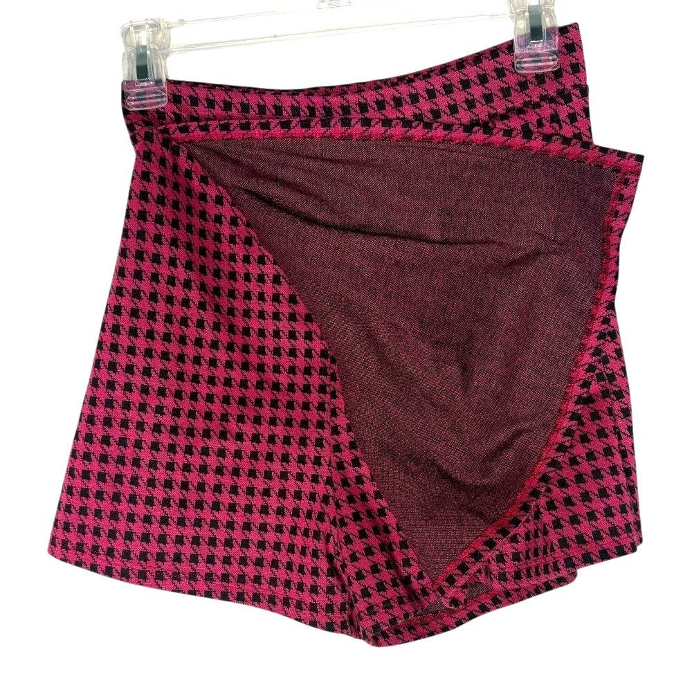 Pink Black Houndstooth Mini Skort Size M Alt Preppy Mall Goth Punk Y2K